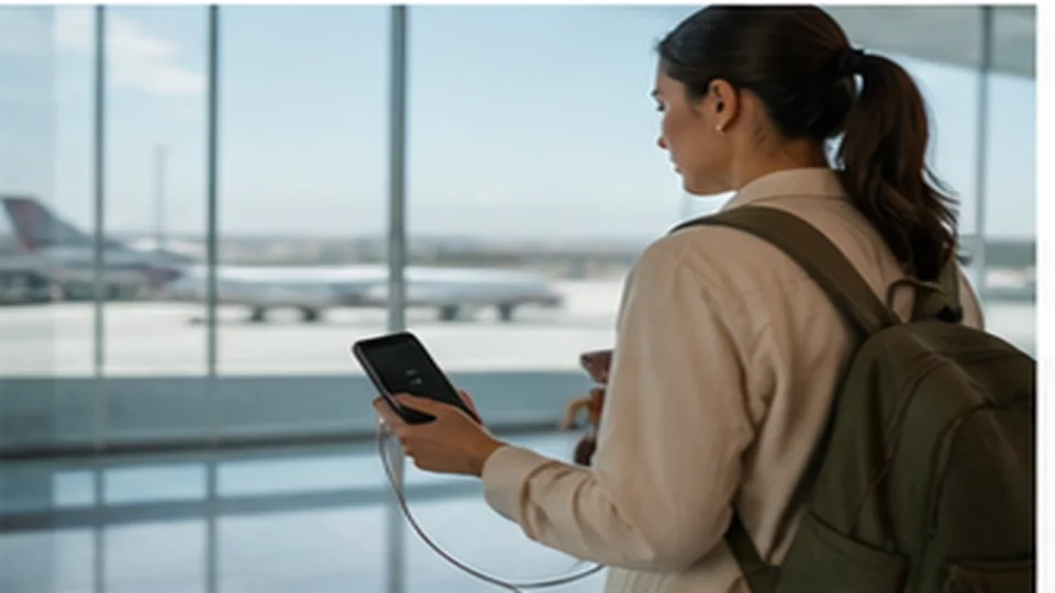 Lifestyle scene illustrating Power Banks for Long Airport Days