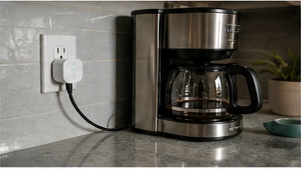Lifestyle scene illustrating Smart Plugs for a Smoother Morning Coffee Routine