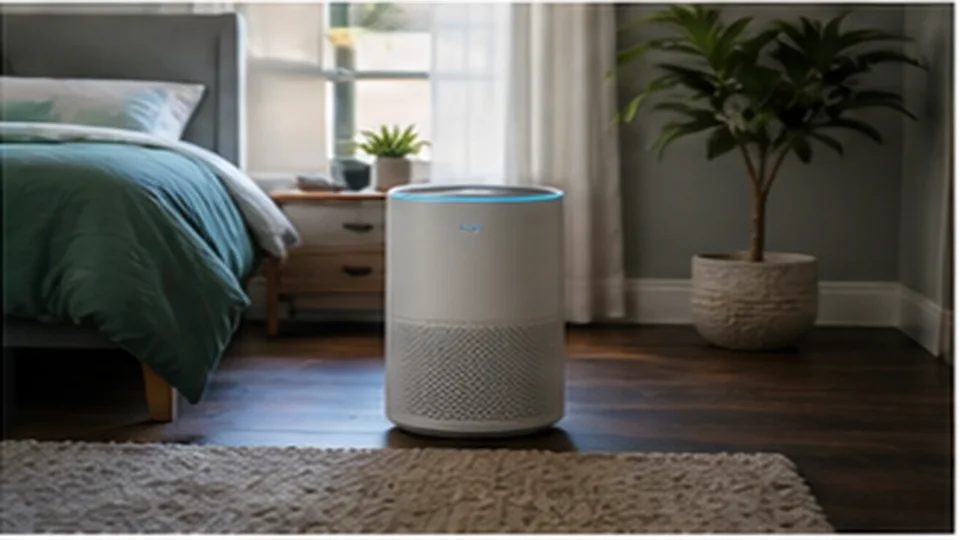 Lifestyle scene illustrating Choosing an Air Purifier for a Tech-Filled Bedroom