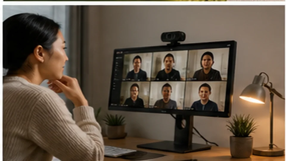 Lifestyle scene illustrating Webcams for Clearer Professional Video Calls