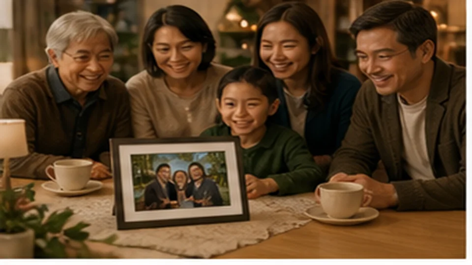 Lifestyle scene illustrating Digital Photo Frames for Keeping Families Connected